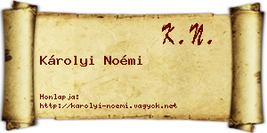 Károlyi Noémi névjegykártya